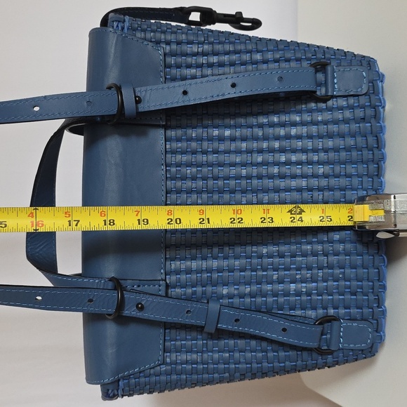 Heidi Carey Blue Woven Leather Freehand Bag. - Picture 9 of 16